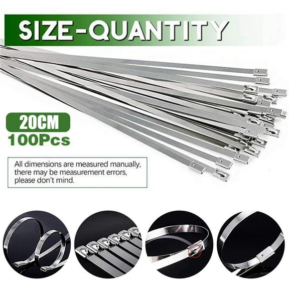 Clearance Office&Craft&Stationery under $5,Metal Coated Exhaust Steel Zip Cable 100PCS Wrap 304 Locking Stainless Ties Office&Craft&Stationery
