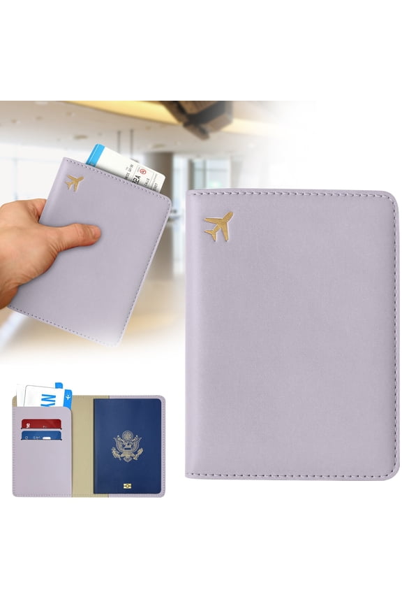 Clearance Office&Craft&Stationery under $5,PU Leather Passport Holder Blocking Travel Document Organizer With Card Slots Photo Pocket