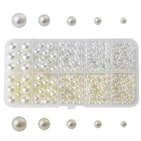 Clearance Office&Craft&Stationery under $5 Pearl Beads For Crafts Round Pearl Bead Loose Bracelet Jewelry Choker DIY Making