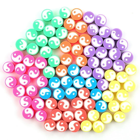 Clearance Office&Craft&Stationery under $5,Pieces Beads Charms Chi Loose Spacer Yin Colorful 50 Beads And Mixed Home DIY