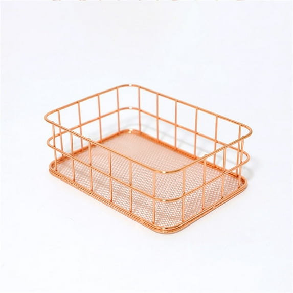 Clearance Office&Craft&Stationery under $5,Rose Gold Storage Box Desktop Basket Modern Storage Storage