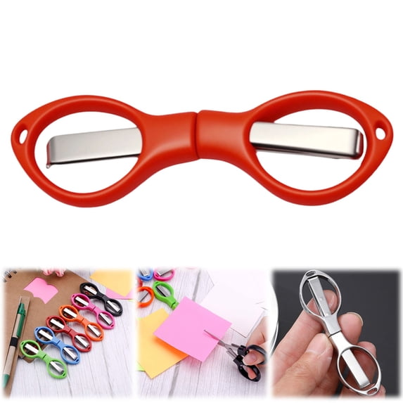 Clearance Office&Craft&Stationery under $5,Stainless Scissors Anti Folding Scissors Glasses Shaped Shear For Home And Travel Use