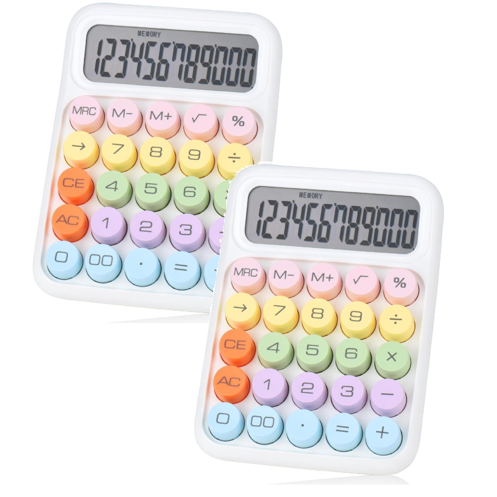 Clearance Office cabinet under $9,Creative Colorful Candy Colored Electronic Calculator 12 Digit Large LCD Display And Big Round Buttons Typewriter Mechanical Key Calculator For School Home 2PC