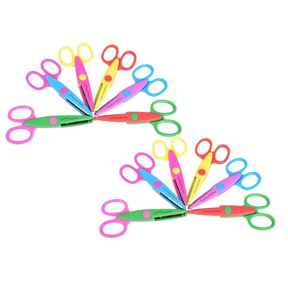 Clearance Office cabinet under $7,6X Random Decorative Border Scissors Scallop Wavy Pinking Paper Shears DIY 2PC