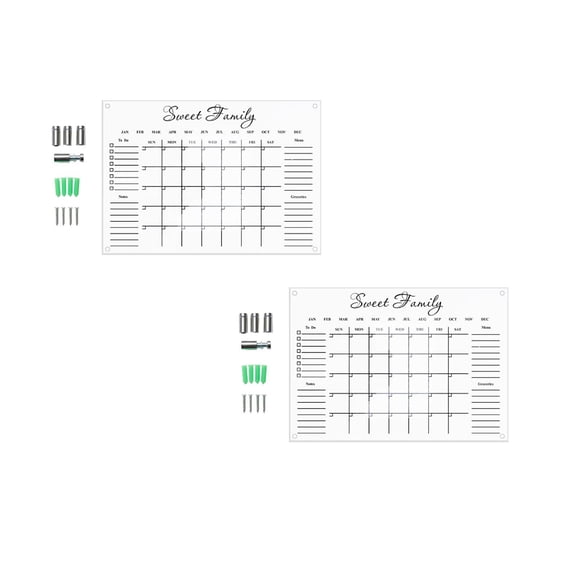 Clearance Office cabinet under $8,Wall Acrylic Weekly Planner Board Clear Dry Erases Calendar Planner Reusable Weekly Daily To Do List Board 2PC
