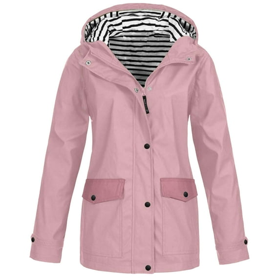 Clearance! Ogiraw Scrub Jackets For Woman Rain Jacket Women Zip Up Casual Hoodies Lightweight Windbreaker Jackets Long Sleeve Coat Travel Jackets Hiking Clothes For Women Pink S-5XL