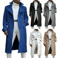 thumbnail image 1 of Clearance! Ogiraw Trench Coat Men Fashion Woolen Coat Autumn British Woolen Double Breasted Extended Coat Mens Trench Coat Long Winter Jackets for Men, 1 of 6