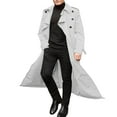 thumbnail image 1 of Clearance! Ogiraw Trench Coat Men Men's Autumn and Winter Long Trench Coat Double Breasted Coats Belt Loose Jacket Mens Trench Coat Long Clearance Sale, 1 of 5