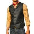 thumbnail image 1 of Clearance! Ogiraw Vest Suit for Men Men's Leather Suit Vest Casual Western Vest Jacket Lightweight V Neck Dress Vest Waistcoats Promotion sale, 1 of 6