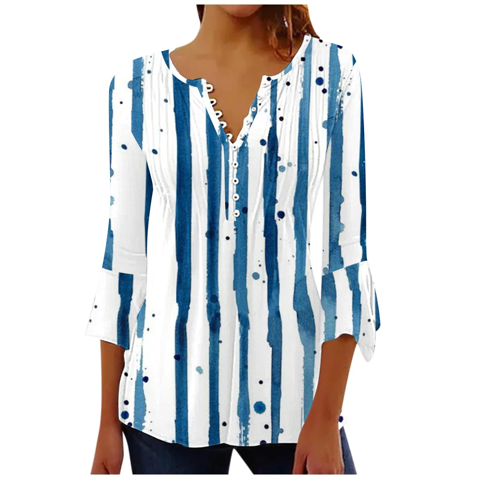 Clearance! Ogiraw Womens Tops Women's Spring and Summer Seven Minutes