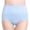 thumbnail image 1 of Clearance Ohufall Womens Underwear High Waist Cotton Soft Seamless Briefs Ladies Panties Plus Size Comfy Stretch Ladies Underwear, 1 of 7