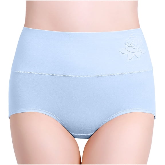 Clearance Ohufall Womens Underwear High Waist Cotton Soft Seamless Briefs Ladies Panties Plus Size Comfy Stretch Ladies Underwear