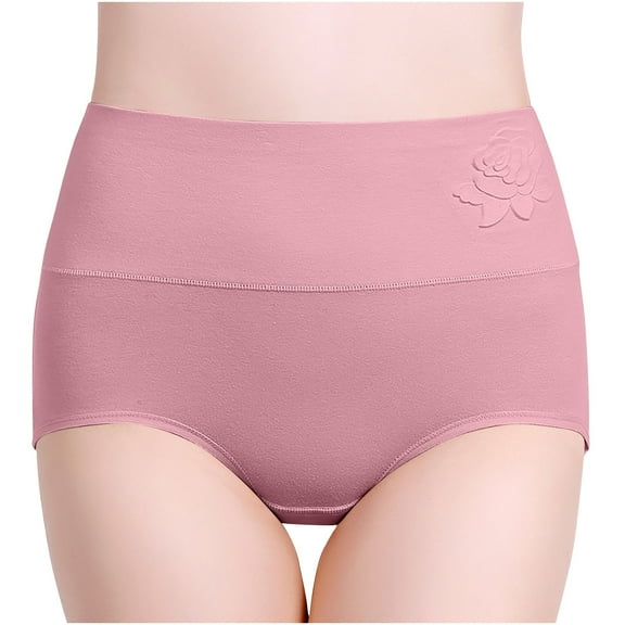 Clearance Ohufall Womens Underwear High Waist Cotton Soft Seamless Briefs Ladies Panties Plus Size Comfy Stretch Ladies Underwear