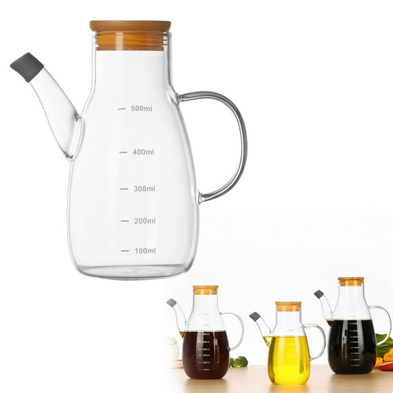Clearance Oil Bottle under $10,High Borosilicate Glass Oil Dispenser With Scale Anti Leak Design For Home Kitchen Ideal For Storing Soy Vinegar In Large Capacity