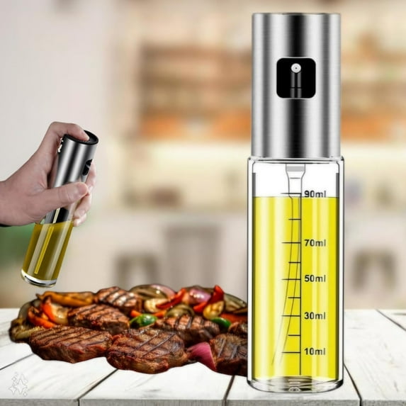 Clearance Oil Bottle under $5 Multi Purpose Oil Dispenser With Volume Scale Stainless For Olive Oil Vinegar Etc,silver 100 Ml