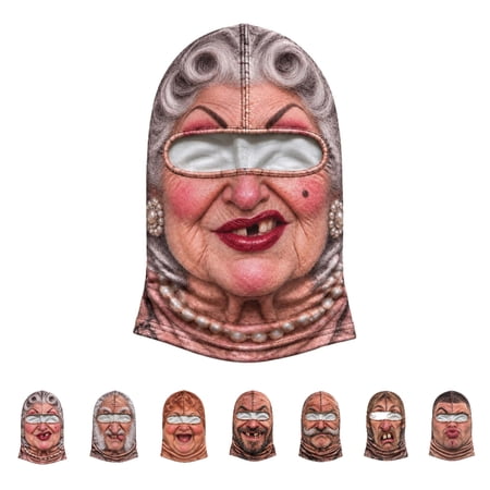 YZEGDCH Clearance! Old Man Ski Mask, Funny Realistic Face Printed Balaclava, Winter Windproof Warm Headwea, Prank Gift (A)