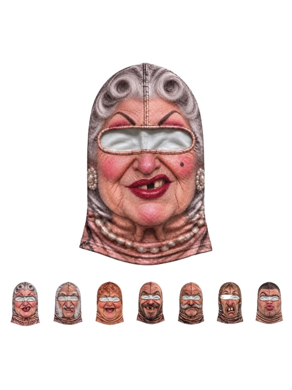Clearance! Old Man Ski Mask, Funny Realistic Face Printed Balaclava, Winter Windproof Warm Headwea, Prank Gift (A)