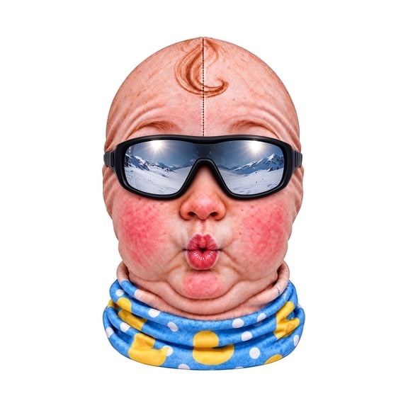 Clearance! Old Man Ski Mask, Funny Realistic Face Printed Balaclava, Winter Windproof Warm Headwea, Prank Gift (K)