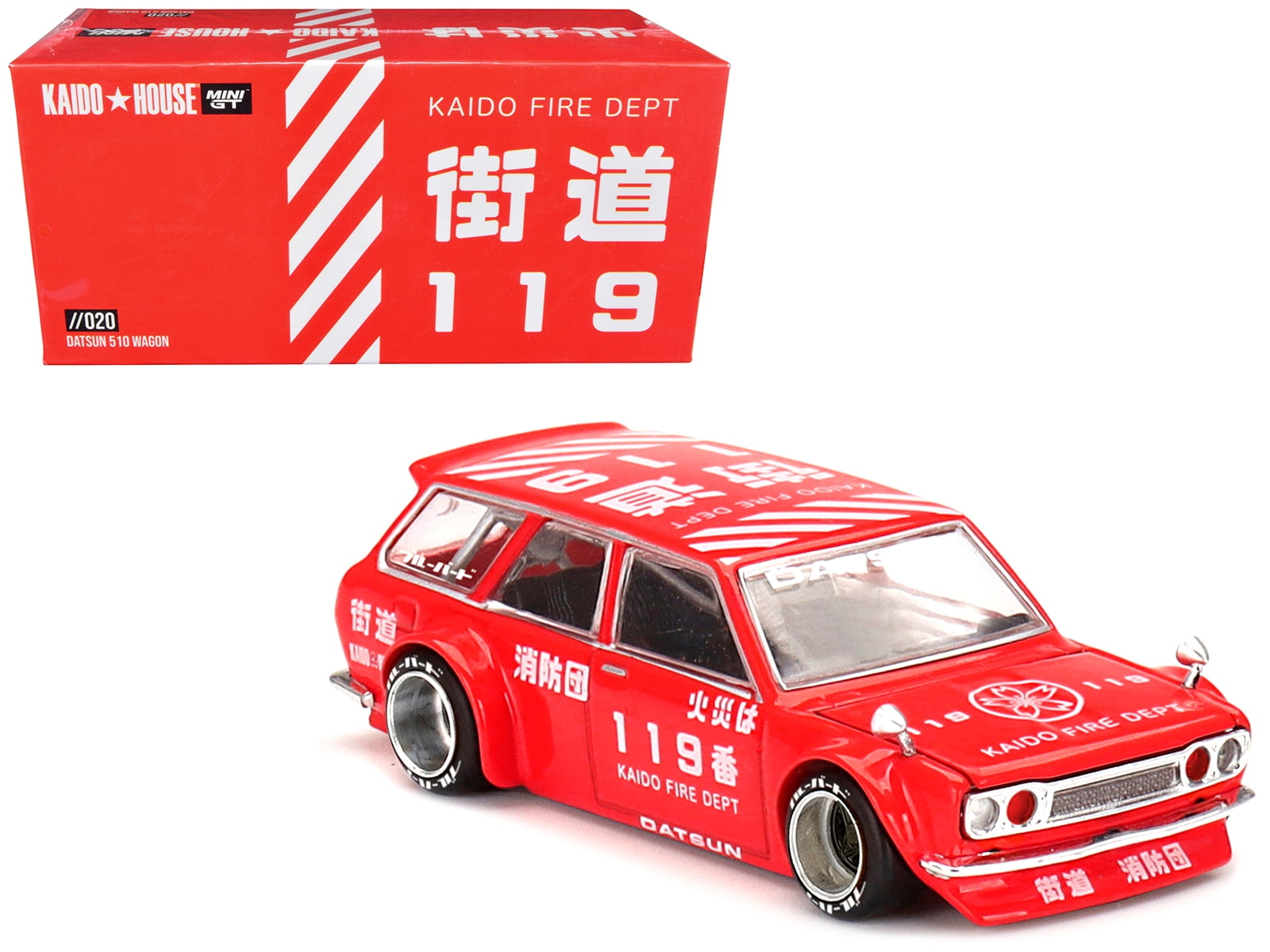 Kaido House x Mini GT 1:64 Datsun Kaido 510 Wagon Fire