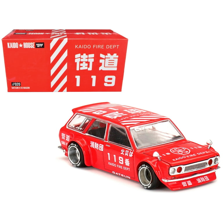 シュリンク有KAIDO 2023 BLKLTD S4 510 FIREWAGON Kaido House x Mini GT 1:64 Datsun Kaido 510 Wagon Fire