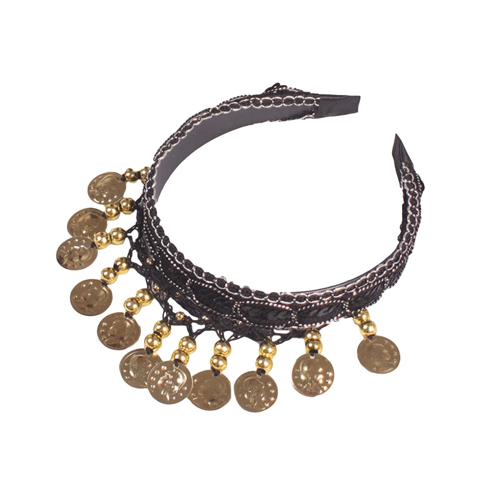 Clearance! Orange Belly Dance Gold Headband Gypsy Jewelry Headgear