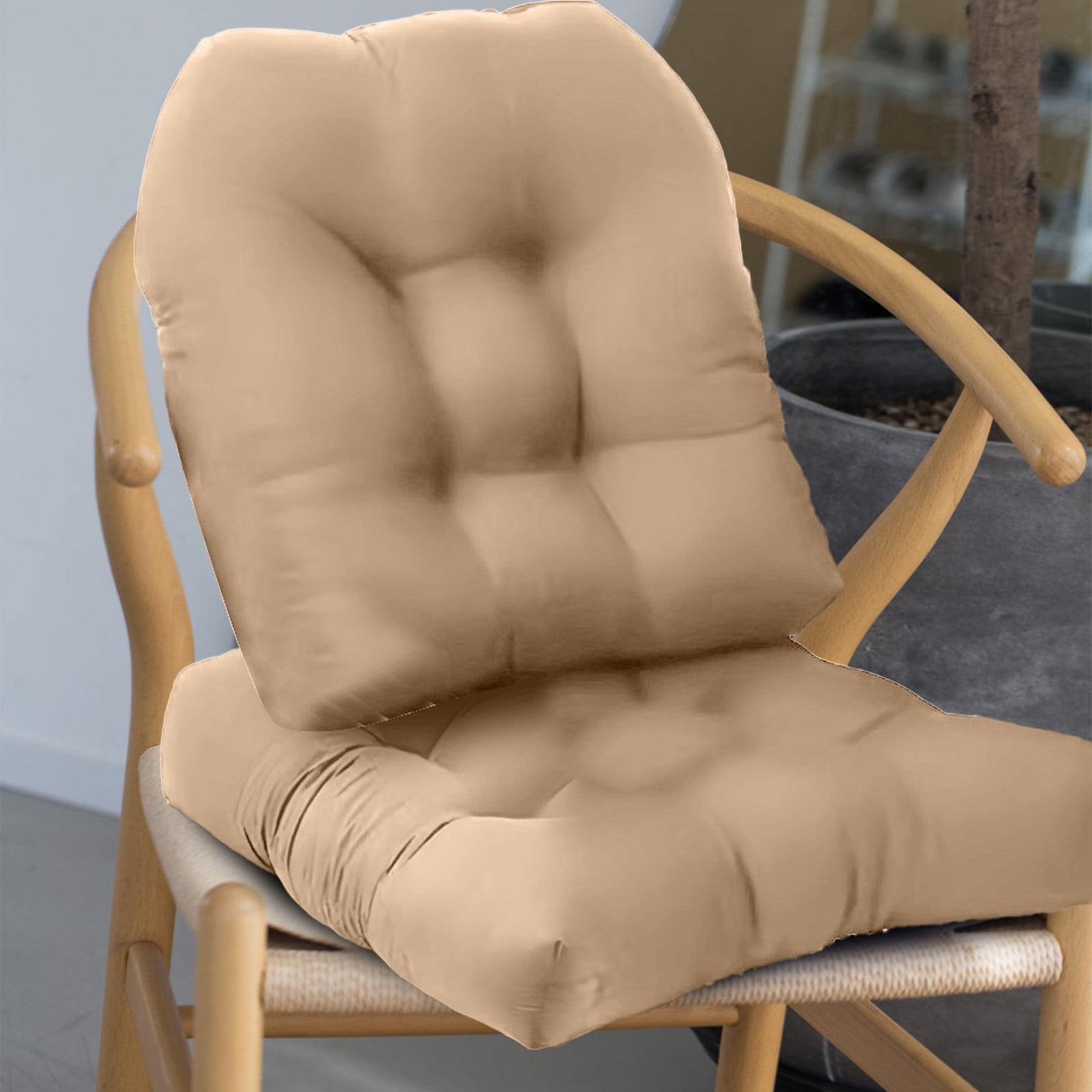 Clearance! Outdoor Chair Seat Cushions Set of 2, Waterproof 19" x 19"U-Shaped Patio Chair Cushions for Indoor/Outdoor Wicker Chair Rocking Chairs, Garden Furniture Kitchen Dining Room D