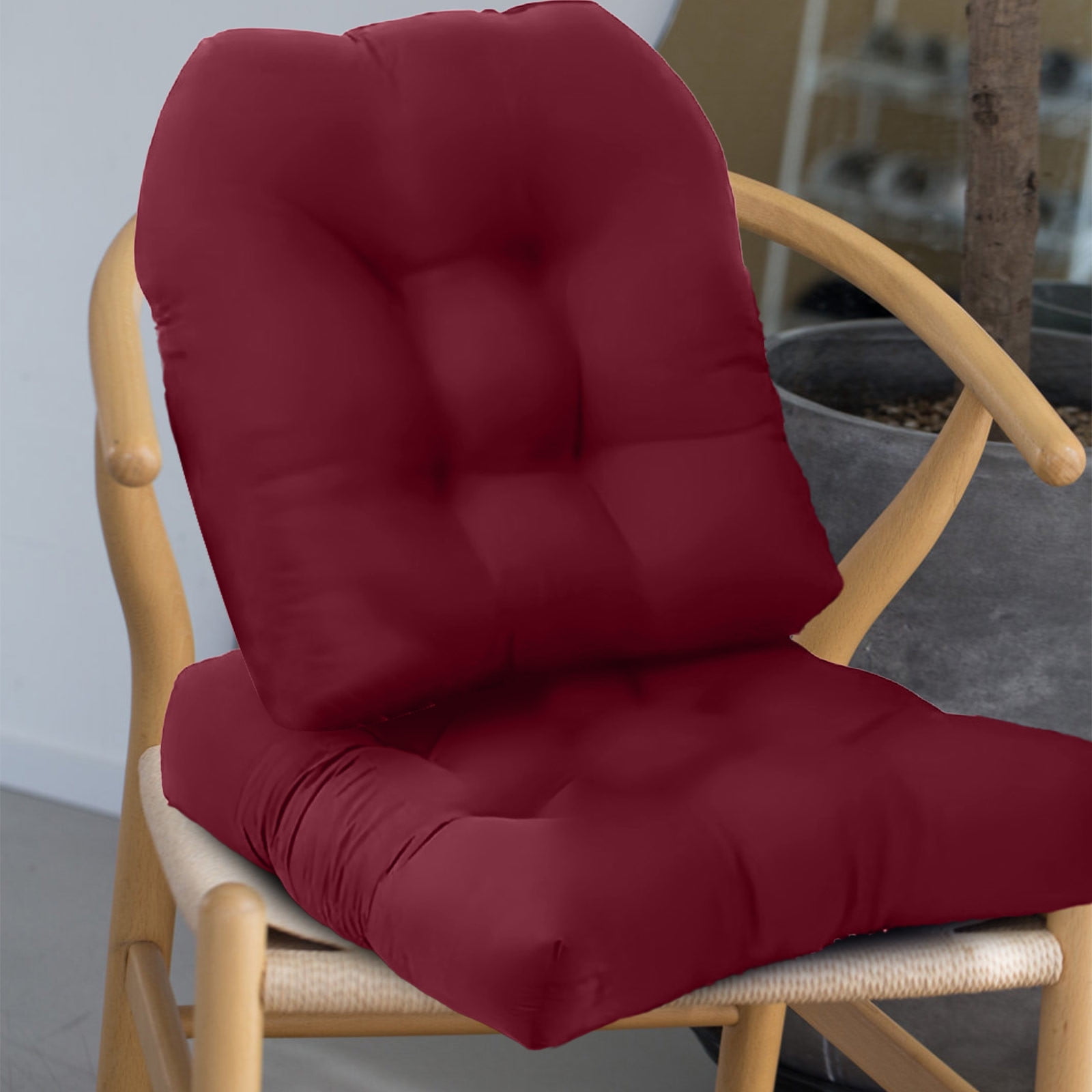 Clearance! Outdoor Chair Seat Cushions Set of 2, Waterproof 19" x 19"U-Shaped Patio Chair Cushions for Indoor/Outdoor Wicker Chair Rocking Chairs, Garden Furniture Kitchen Dining Room C