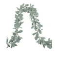 thumbnail image 1 of Hvmvliv Outdoor Christmas Garland Green Flexible Strip Flocking Lamb'S Ear Leaf Vines Leaf Money Leaf Wreath Vines Green, 1 of 7