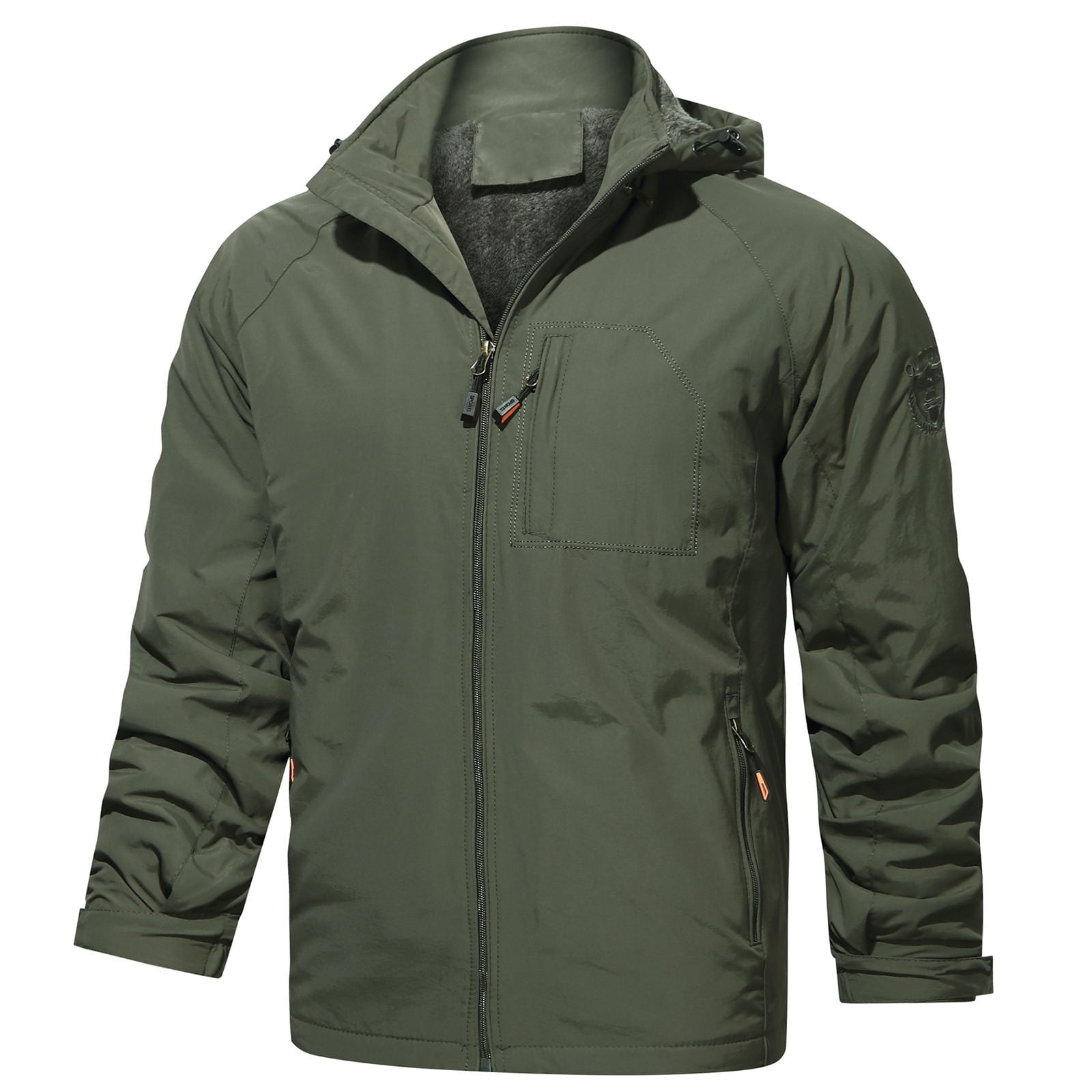 Clearance Outdoor Fleece Hoodie Jacket Mens Full Zip Polar Fleece Jacket Soft Shell Hiking Jacket Waterproof Tactical Snow Ski Jacket for Men Walmart