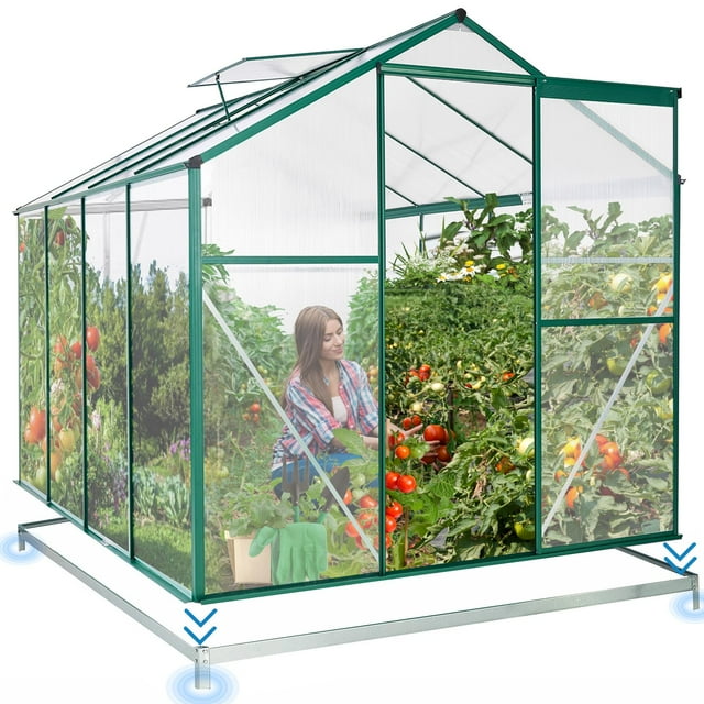 Clearance! Outdoor Greenhouse Kit, Seizeen Polycarbonate Walk in Green