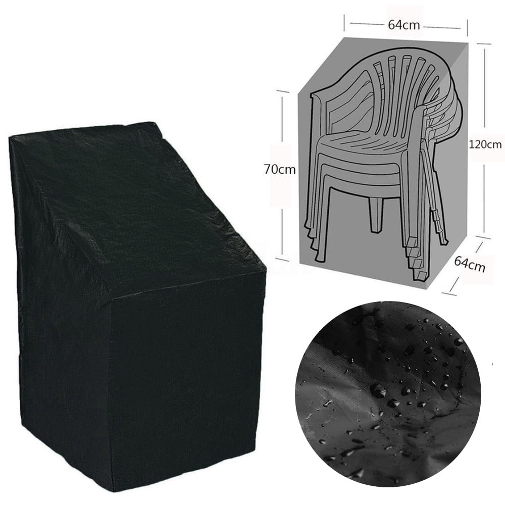 Outdoor Stacking Chair Cover | Woven Polyester Patio Furniture Protector | Black \u0026 Grey | Weather-Resistant \u0026 UV-Protected | Garden \u0026 Parkland Use,Kitchen Utensils \u0026 Gadgets,FAJHHA