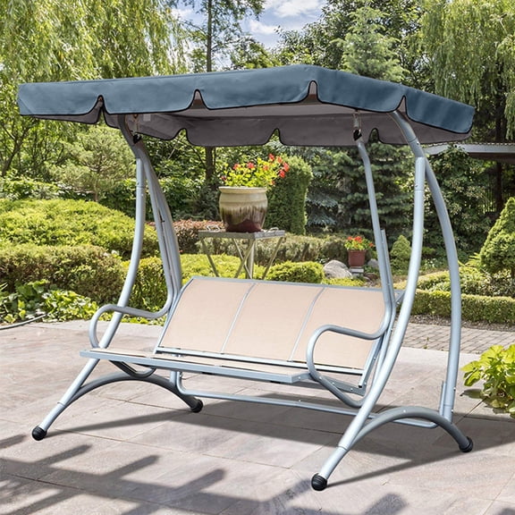 Clearance!Outdoor Swing Canopy Replacement,75"x60"Outdoor Swing Canopy Replacement Porch Top Cover UV Water Resistant Sun Shade Replacement Canopy for Patio Swing Clearance