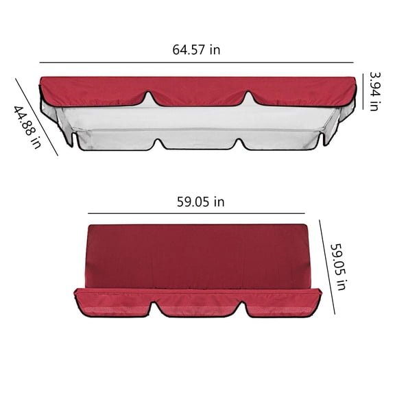 Outdoor Swing Canopy Replacement,Garden Swing Seat Cover Replacement Canopy,Waterproof Oxford Cloth Canopy,Double Swing Replacement Canopy,Outdoor Porch Top Cover for Patio Yard Seat