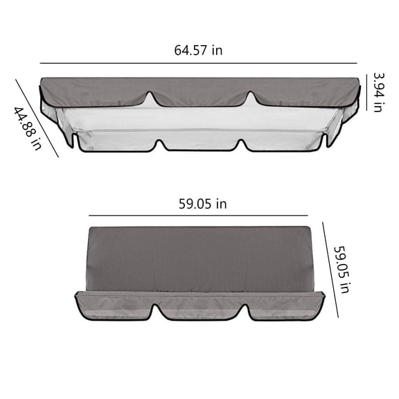 Outdoor Swing Canopy Replacement,Garden Swing Seat Cover Replacement Canopy,Waterproof Oxford Cloth Canopy,Double Swing Replacement Canopy,Outdoor Porch Top Cover for Patio Yard Seat