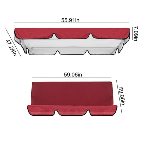 Outdoor Swing Canopy Replacement,Garden Swing Seat Cover Replacement Canopy,Waterproof Oxford Cloth Canopy,Double Swing Replacement Canopy,Outdoor Porch Top Cover for Patio Yard Seat