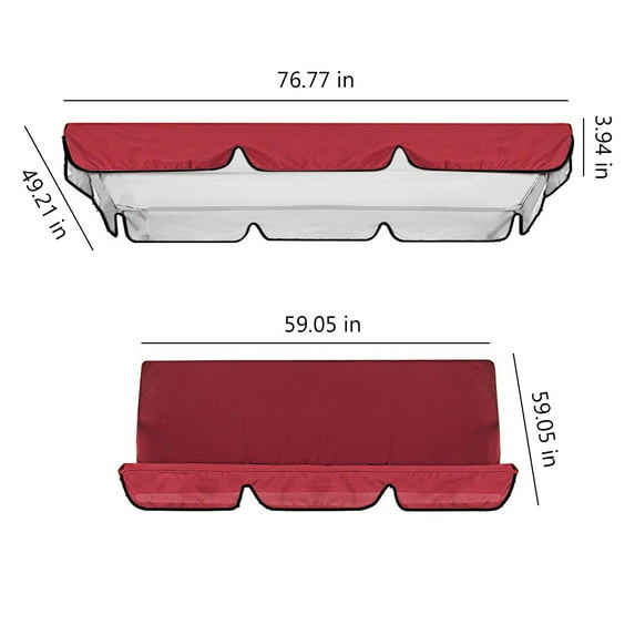 Clearance!Outdoor Swing Canopy Replacement,Garden Swing Seat Cover Replacement Canopy,Waterproof Oxford Cloth Canopy,Double Swing Replacement Canopy,Outdoor Porch Top Cover for Patio Yard Seat