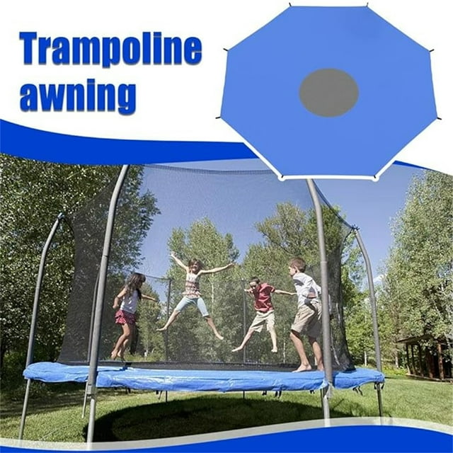 Clearance! Outdoor Trampoline Cover Shade Tent Cover Sun-Protection Trampolines Canopy, Easy To Install, Anti-Uv Trampolines Sunshade Accessories For Outdoor Backyard Playground Bule Back To School