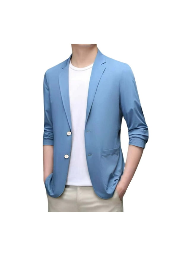 2025 The Outerwear,Clothing 2025 Men's Blazers & Suit Jackets Men'S Fashion Spring And Summer Casual Short Sleeved Lapel Thin Suit Tops Ultra Thin Breathable Jacket