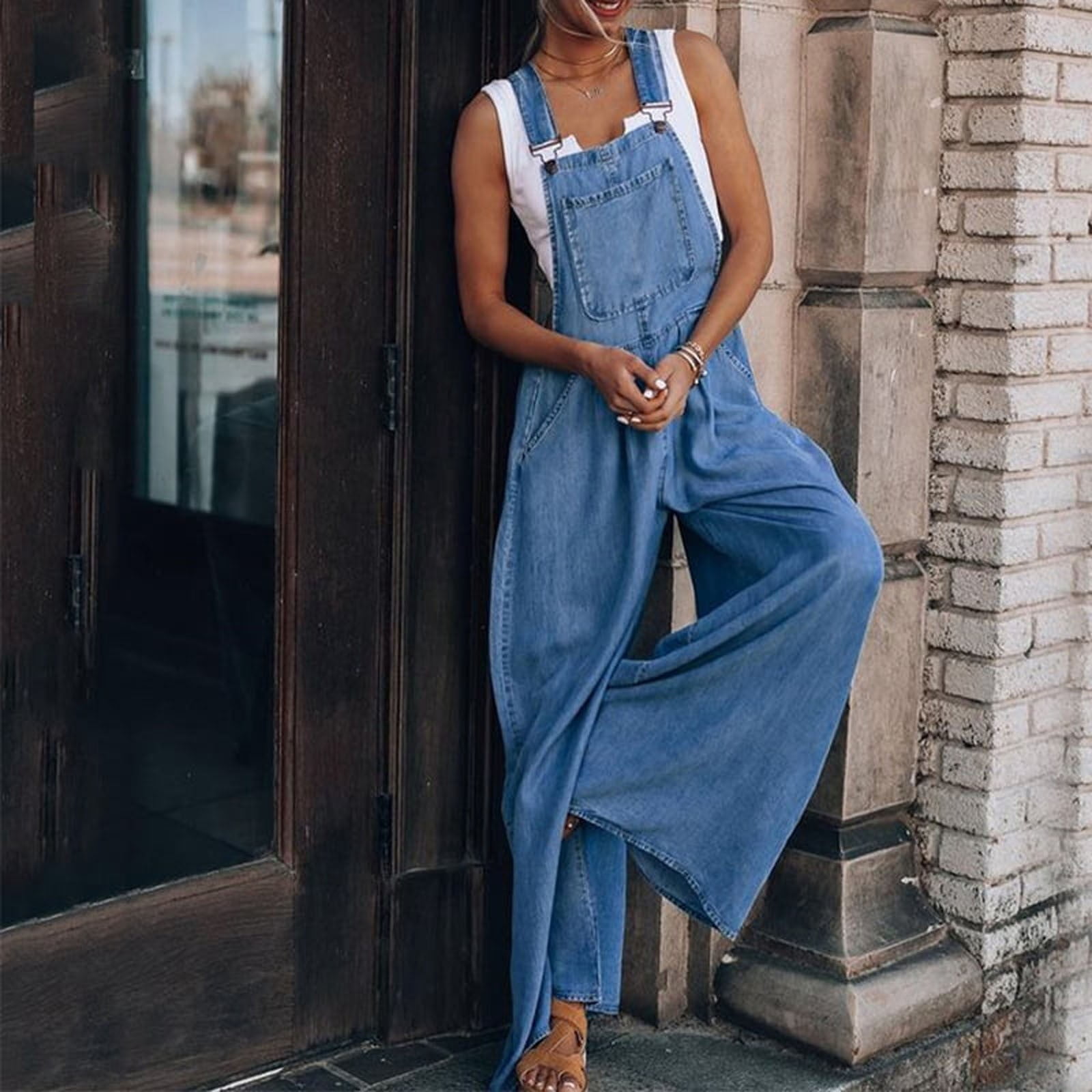 Women's Multi Pocket Denim Short Dungarees – Lotus Corner