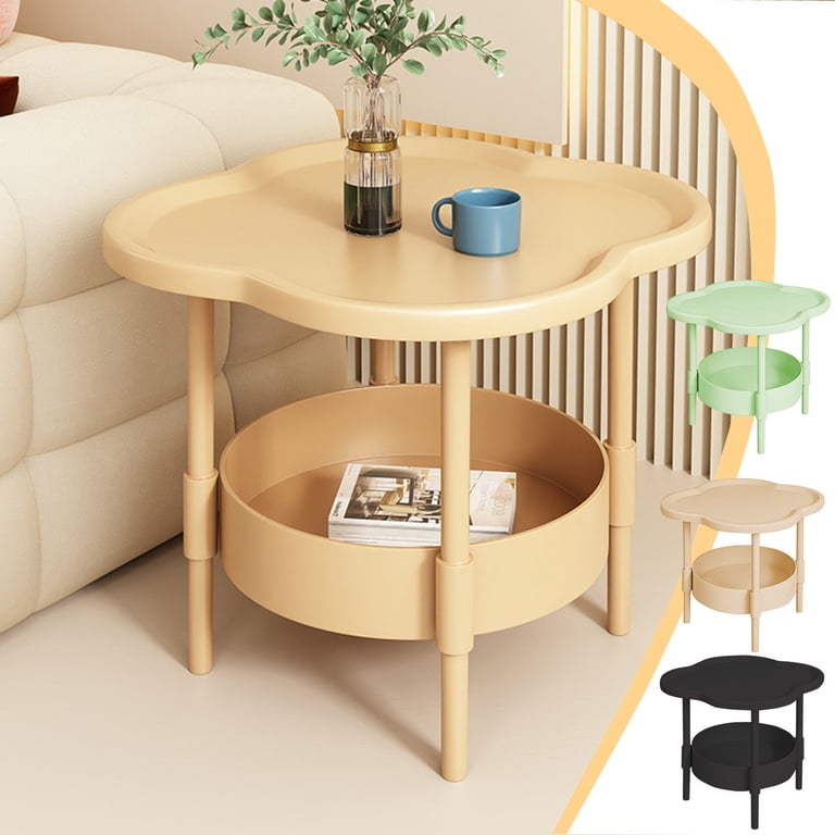 Clearance! PALIFEUR 2 Tier Side Table, Plastic Beaside Table for