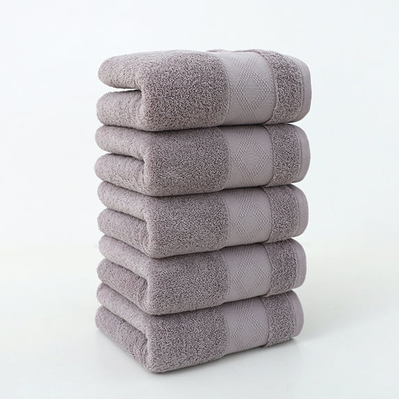 Clearance! PALIFEUR 5 Piece Bath Towels for Bathroom Gym Kitchen Beach Towels, Solid Color Kitchen Towels Cotton Thick Soft Absorbent Wash Cloths 13x27 inch