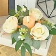 thumbnail image 1 of PEONAVET Candle Wreath Rose Candle Wreath Artificial Silk Flower Ring Leaf Candle Wreath Wedding Valentine Day Party Table Candlestick Decorations, 1 of 6