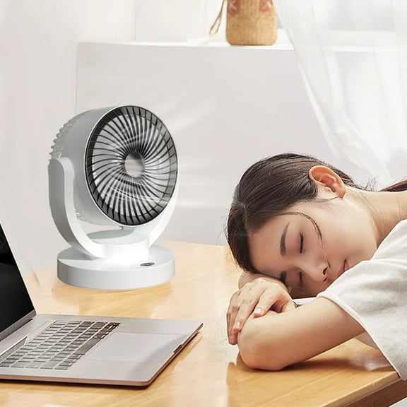 Clearance PEONAVET Fan For Bedroom Table Fan,Rechargeable Battery Operated Desk Fan With LED,Quiet Table Fan For Home,90° Adjust Tilt,3 Speeds Settings,Portable Fan For Office,Kitchen