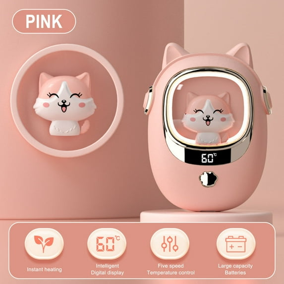 PEONAVET Hand Warmers Mini Hand Warmers Rechargeable Power USB Charging Temperature Display Adjustable Night Lamp Fast Heating Cute Hand Warmers