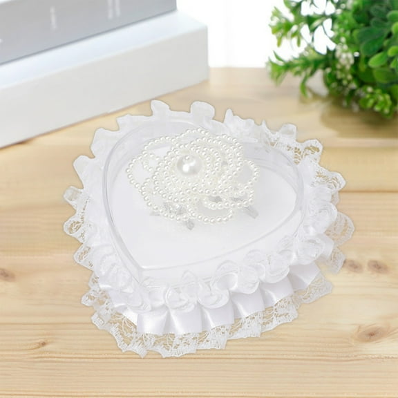 Clearance PEONAVET Ring Box Ring Box Heart Shaped Ring Box Portable Proposal Ring Holders Lace Ring Box Wedding Ring Pillow