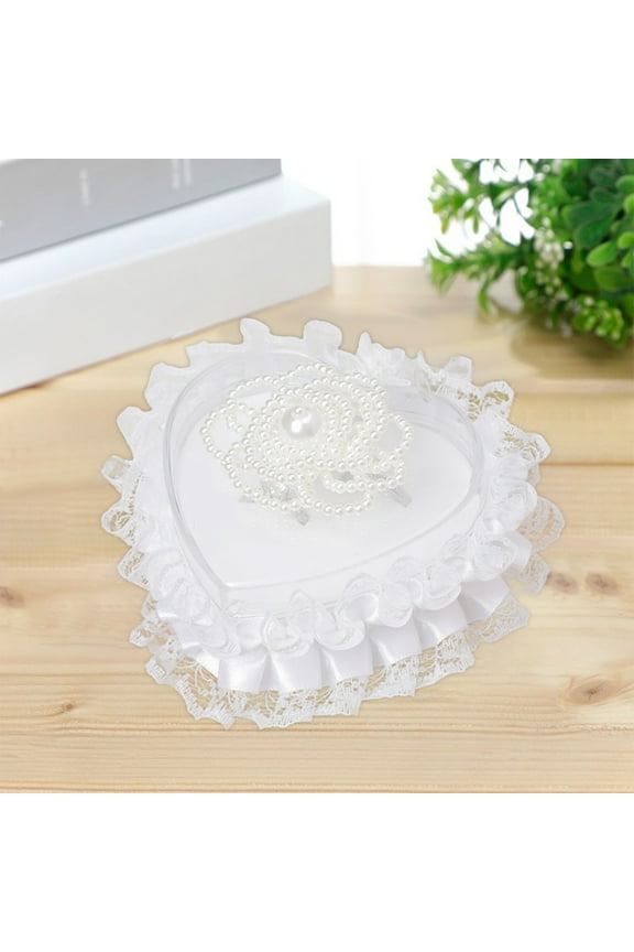 Clearance PEONAVET Ring Box Ring Box Heart Shaped Ring Box Portable Proposal Ring Holders Lace Ring Box Wedding Ring Pillow