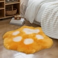 thumbnail image 1 of PEONAVET Rugs for Bedroom Cute Cats Paw Shaped Carpet Imitation Wool Cozy Plushs Long Hair Rug Living Room Floor Mat Bedroom Bedside Rug, 1 of 6