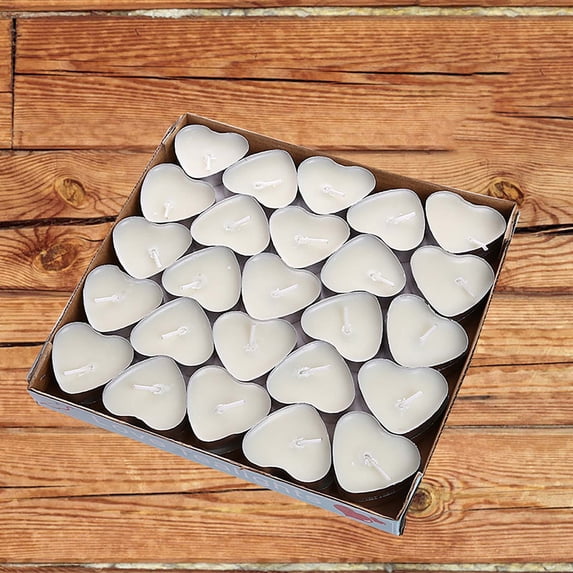 Clearance PEONAVET Tea Candles 50 Boxes Of Aluminum Candles Romantic Birthday Love Table White Candle Hotel Tea Wax