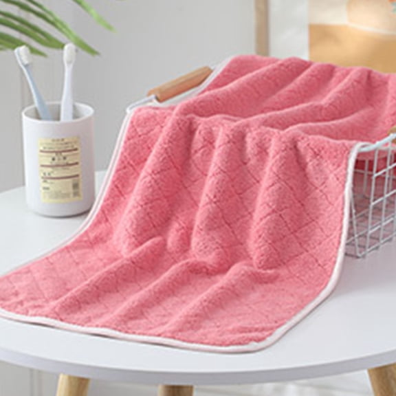 Clearance PEONAVET Towel Set Five-color Bear Embossed Plain Face Towel Soft Absorbent Cleansing Bath Towel