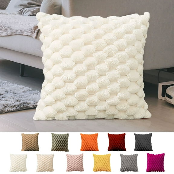 PEONAVET Velvet Throw Pillow Cover, 19.7×19.7In Weaving Snowflake Pillowcase Office Sofa Lumbar Support Pillow Bedside Support Cushion Cover